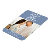 Modernes Dusty Pink Save the Date Hochzeitsstift F Magnet (Linke Seite)