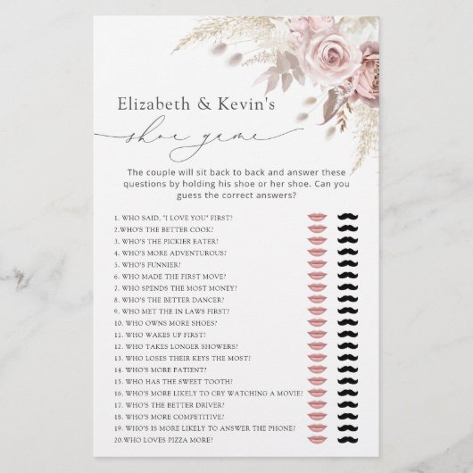 Modernes Dusty Rose Blush Brautparty Showspiel (Vorderseite)