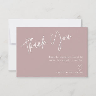 Modernes Dusty Rose Brautparty Danke Card