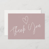 Modernes Dusty Rose Brautparty Danke Card (Vorne/Hinten)