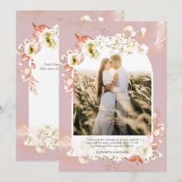 Modernes Dusty Rose Coral Floral FOTO DANKE