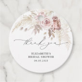 Modernes Dusty Rose Floral Brautparty Geschenkanhänger (Vorderseite)