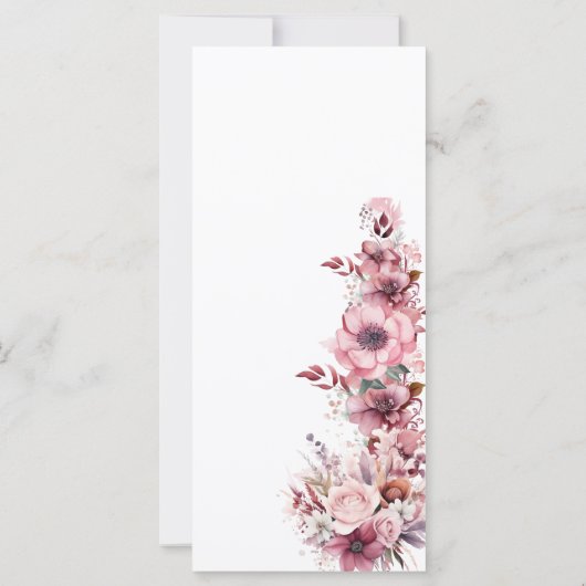 Modernes Dusty Rose Pink Wedding Programm (Rückseite)