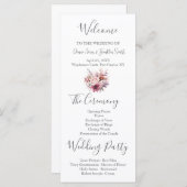 Modernes Dusty Rose Pink Wedding Programm (Vorne/Hinten)