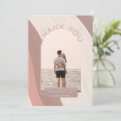 Modernes Dusty Rose Sand Striped FOTO DANKE (Stehend Vorderseite)