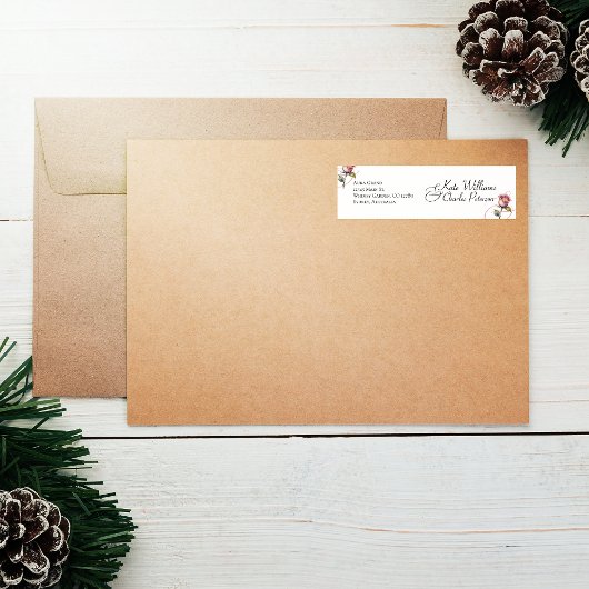 Modernes Dusty Rose Summer Blush Wedding Label