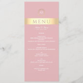 Modernes Dusty Rose Wedding Menu Menükarte (Vorderseite)