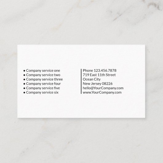 Modernes dynamisches Schwarz-Weiß-Unternehmen Visitenkarte (Rückseite)