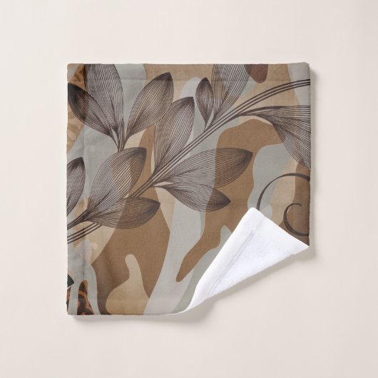 Modernes Earth Tones-Badetuch-Set Badhandtuch Set (Waschlappen)