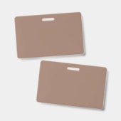 Modernes Earthy Brown Name Abzeichen Ausweis (Vorder- & Rückseite)