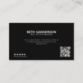 Modernes Echtes Anwesen IHRER QR CODE-Visitenkarte Visitenkarte (Rückseite)