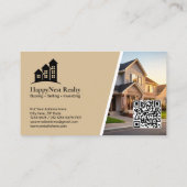 Modernes Echtes Anwesen mit Foto- und QR-Code Visitenkarte (Rückseite)