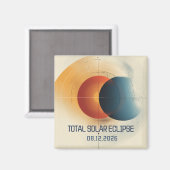 Modernes Eclipse-Souvenir 2026 Magnet (Vorderseite/Rückseite)