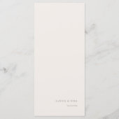 Modernes Ecru Olive Branch Wedding Menu Menükarte (Rückseite)