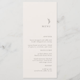 Modernes Ecru Olive Branch Wedding Menu Menükarte