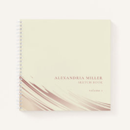 Modernes Ecru & Pink Personalisiertes Sketchbuch Notizblock