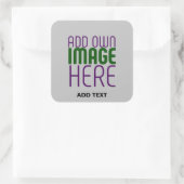 MODERNES EDITABLE ASH IMAGE TEXT TEMPLATE ENVELOPE QUADRATISCHER AUFKLEBER (Tasche)