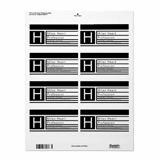 Modernes Editable Geometric Black & White (Vorne)