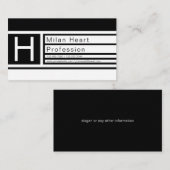 Modernes Editable Geometric Black & White Visitenkarte (Vorne/Hinten)