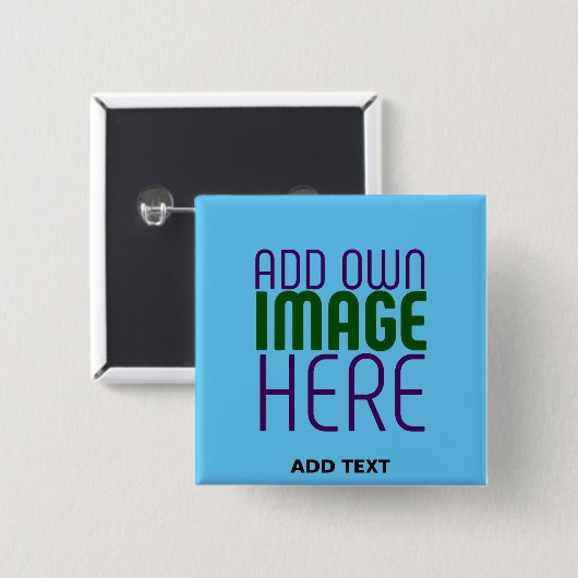 MODERNES EDITABLE SWAG SKY BLAUE BILD TEMPLATE BUTTON (Vorne & Hinten)