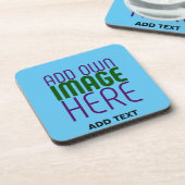 MODERNES EDITABLE SWAG SKY BLAUE BILD TEMPLATE GETRÄNKEUNTERSETZER (Linke Seite)