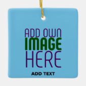 MODERNES EDITABLE SWAG SKY BLAUE BILD TEMPLATE KERAMIKORNAMENT (Vorderseite)