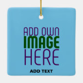 MODERNES EDITABLE SWAG SKY BLAUE BILD TEMPLATE KERAMIKORNAMENT (Rückseite)