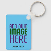 MODERNES EDITABLE SWAG SKY BLAUE BILD TEMPLATE SCHLÜSSELANHÄNGER (Rückseite)