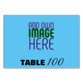 MODERNES EDITABLE SWAG SKY BLAUE BILD TEMPLATE TISCHNUMMER (Rückseite)