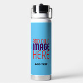 MODERNES EDITABLE SWAG SKY BLAUE BILD TEMPLATE TRINKFLASCHE (Hinten)