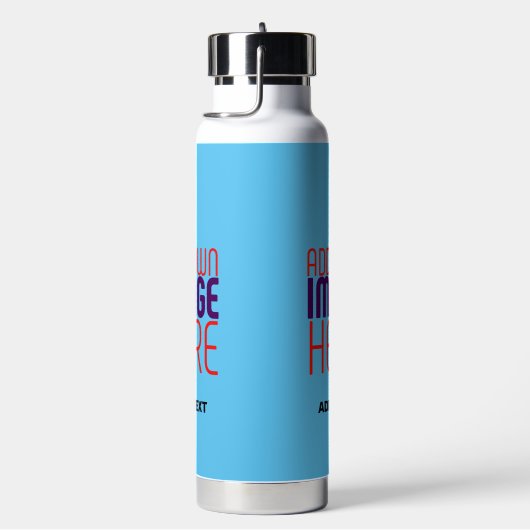 MODERNES EDITABLE SWAG SKY BLAUE BILD TEMPLATE TRINKFLASCHE (rechts)