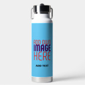 MODERNES EDITABLE SWAG SKY BLAUE BILD TEMPLATE TRINKFLASCHE (Vorderseite)