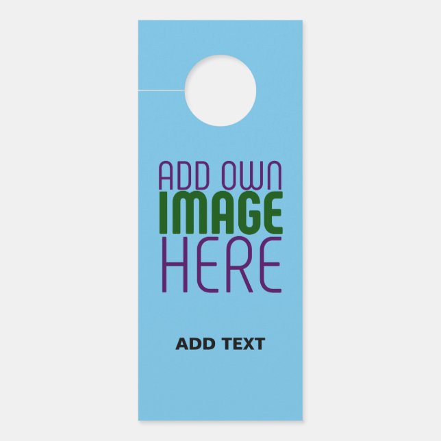 MODERNES EDITABLE SWAG SKY BLAUE BILD TEMPLATE TÜRANHÄNGER (Vorderseite)