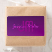 Modernes Editierbares Mit Monogramm Text & Lila Om (Insitu)