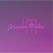 Modernes Editierbares Mit Monogramm Text & Lila Om Aufkleber (Vorderseite)