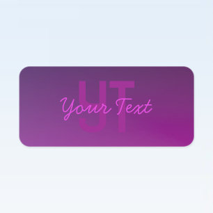 Modernes Editierbares Mit Monogramm Text & Lila Om Etiketten