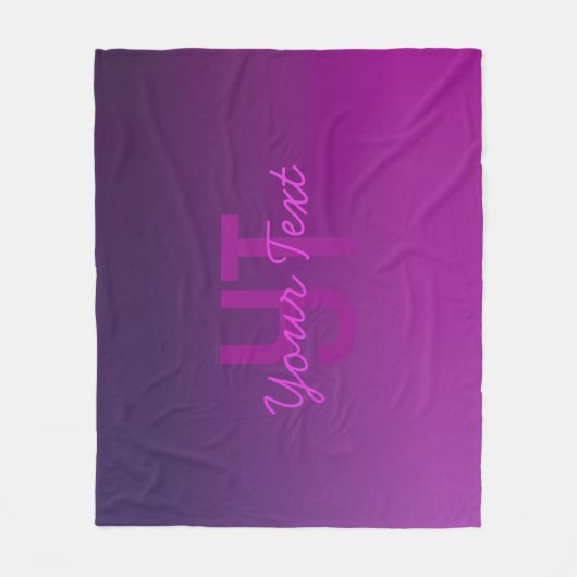 Modernes Editierbares Mit Monogramm Text & Lila Om Fleecedecke (Vorderseite)