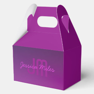 Modernes Editierbares Mit Monogramm Text & Lila Om Geschenkschachtel