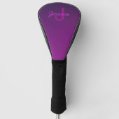 Modernes Editierbares Mit Monogramm Text & Lila Om Golf Headcover (Vorderseite)