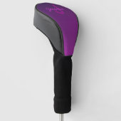Modernes Editierbares Mit Monogramm Text & Lila Om Golf Headcover (angewinkelt)