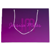 Modernes Editierbares Mit Monogramm Text & Lila Om Große Geschenktüte (Vorderseite)