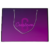Modernes Editierbares Mit Monogramm Text & Lila Om Große Geschenktüte (Vorderseite)