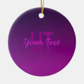 Modernes Editierbares Mit Monogramm Text & Lila Om Keramik Ornament (Vorne)