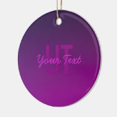 Modernes Editierbares Mit Monogramm Text & Lila Om Keramik Ornament (Links)