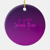 Modernes Editierbares Mit Monogramm Text & Lila Om Keramik Ornament (Hinten)