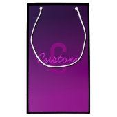 Modernes Editierbares Mit Monogramm Text & Lila Om Kleine Geschenktüte (Rückseite)