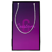 Modernes Editierbares Mit Monogramm Text & Lila Om Kleine Geschenktüte (Vorderseite)