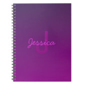 Modernes Editierbares Mit Monogramm Text & Lila Om Notizblock (Vorderseite)