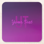 Modernes Editierbares Mit Monogramm Text & Lila Om Rechteckiger Pappuntersetzer (Vorderseite)