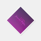 Modernes Editierbares Mit Monogramm Text & Lila Om Serviette (Ecke)